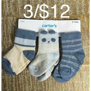 3-12 Month Blue Carters Socks 3 Pack New